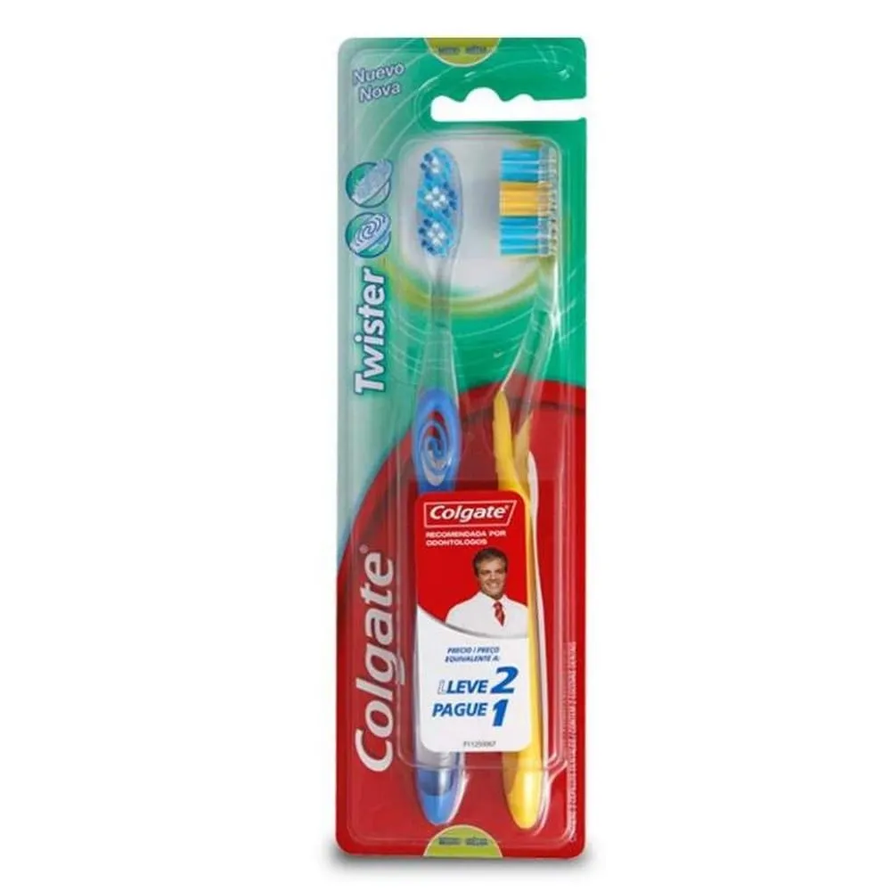 Cepillo Dental Twister Medio 2 Unidades Colgate a $2.590