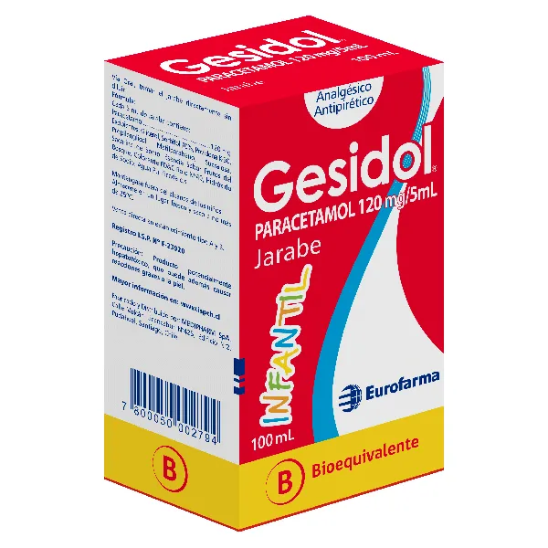 Gesidol Infantil 120 Mg/5 mL 100 mL Jarabe Eurofarma a $4.180