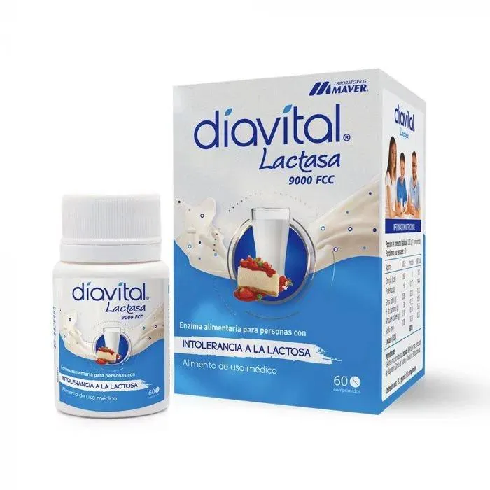 Diavital Lactasa 9000 UI 60 Comprimidos Maver a $12.989